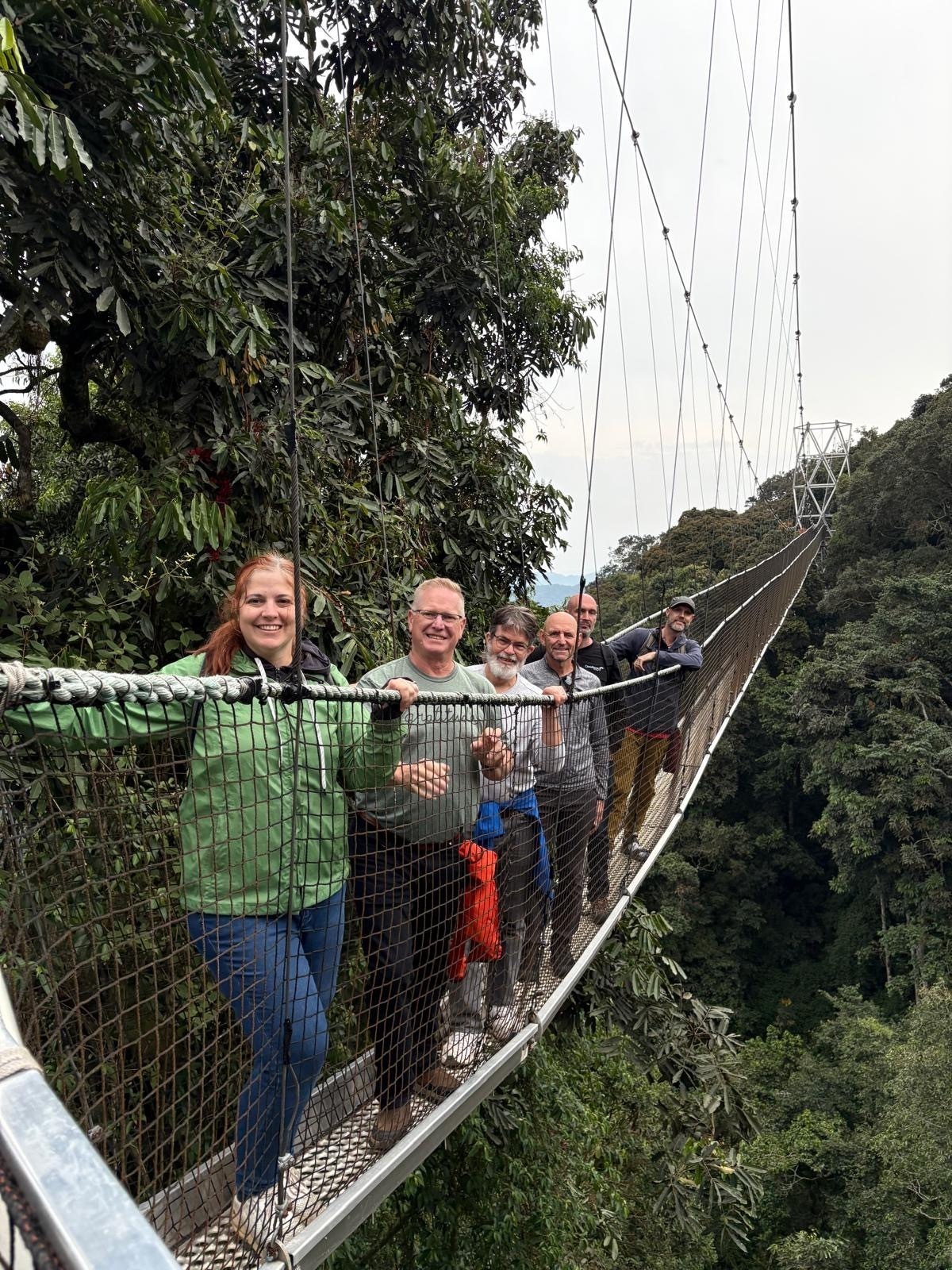 Team on Suspension Bridge